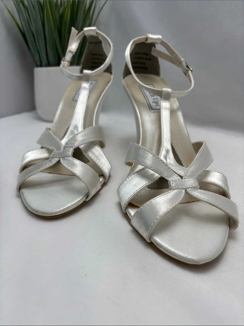 Touch Ups Ivory Satin Wedge Sandals